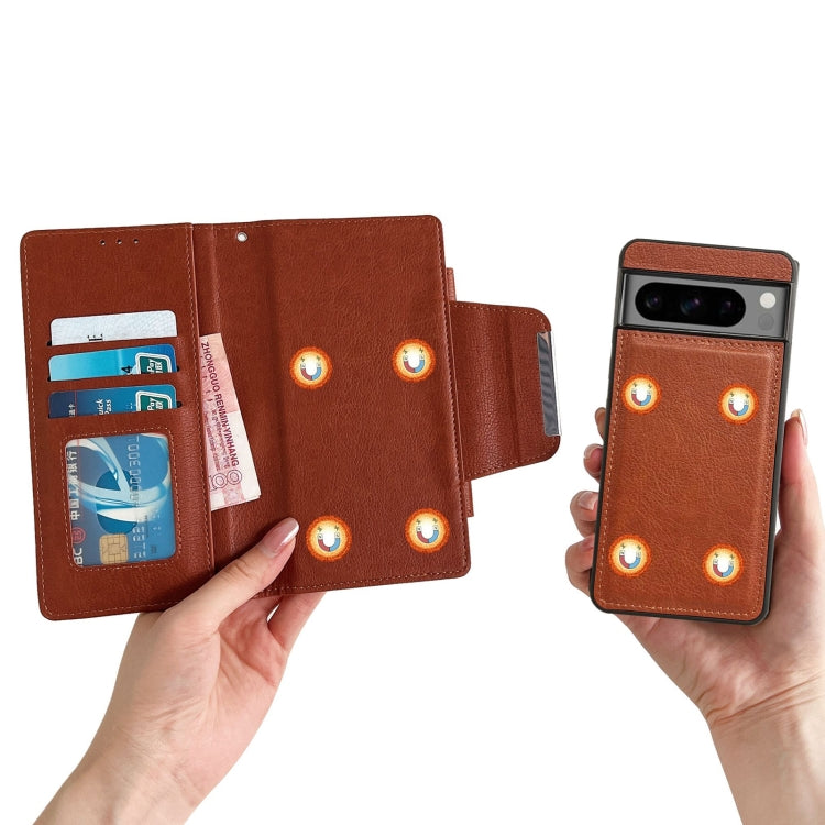 For Google Pixel 6 Multifunctional 7-Card Wallet Leather Phone Case(Brown) - Google Cases by PMC TechLife | Online Shopping South Africa | PMC TechLife | Buy Now Pay Later Mobicred