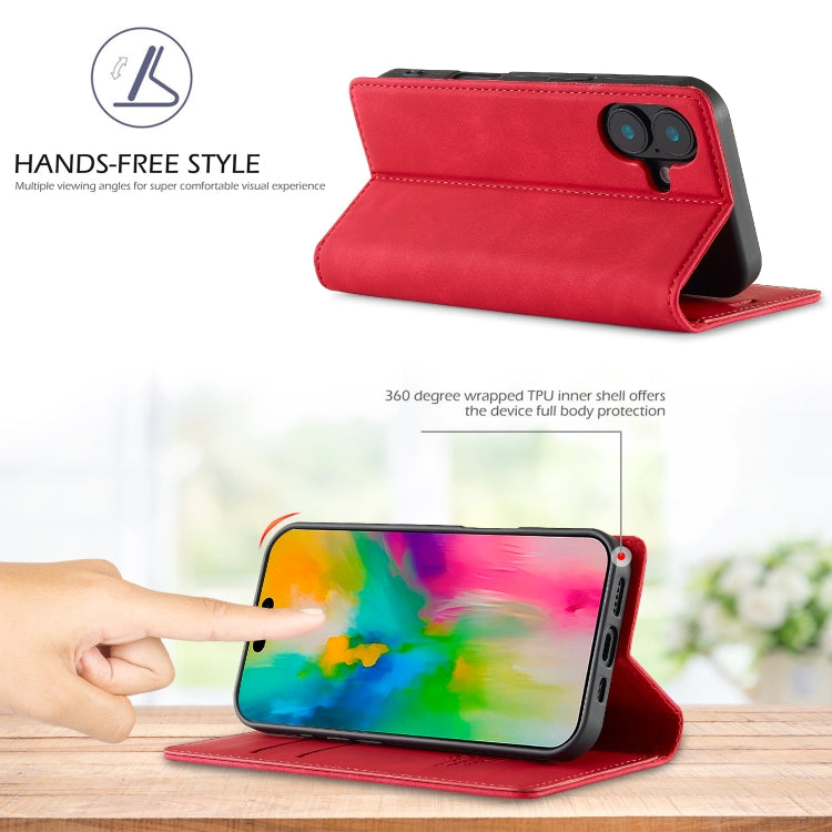 For iPhone 16 LC.IMEEKE Strong Magnetism Microfiber Leather Phone Case(Red) - iPhone 16 Cases by LC.IMEEKE | Online Shopping South Africa | PMC Jewellery | Buy Now Pay Later Mobicred