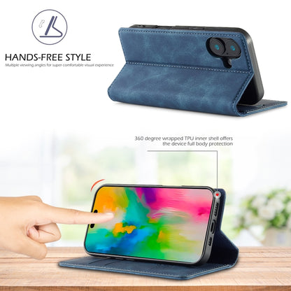 For iPhone 16 Plus LC.IMEEKE Strong Magnetism Microfiber Leather Phone Case(Blue) - iPhone 16 Plus Cases by LC.IMEEKE | Online Shopping South Africa | PMC Jewellery | Buy Now Pay Later Mobicred