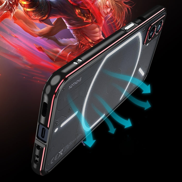 For Nothing Phone 2a Aurora Series Metal Frame Protective Phone Case(Black Silver) - More Brand by PMC TechLife | Online Shopping South Africa | PMC TechLife | Buy Now Pay Later Mobicred