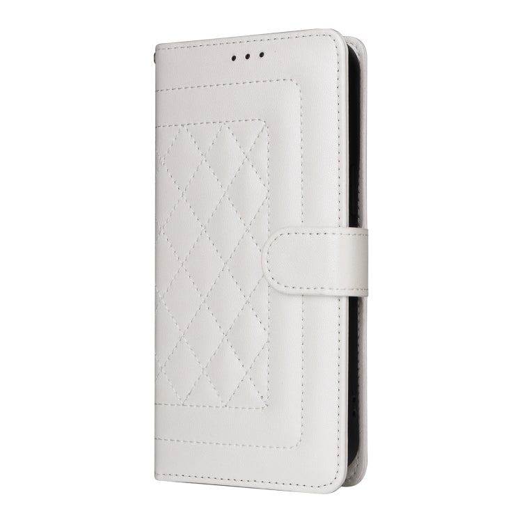 For Google Pixel 9 Diamond Lattice Leather Flip Phone Case(White) - Google Cases by PMC Jewellery | Online Shopping South Africa | PMC Jewellery | Buy Now Pay Later Mobicred