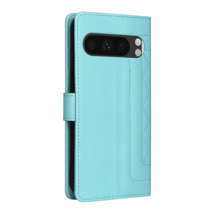 For Google Pixel 9 Diamond Lattice Leather Flip Phone Case(Mint Green) - Google Cases by PMC Jewellery | Online Shopping South Africa | PMC Jewellery | Buy Now Pay Later Mobicred