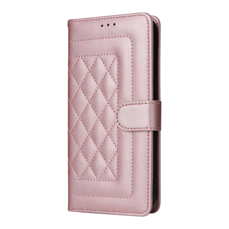 For Google Pixel 9 Diamond Lattice Leather Flip Phone Case(Rose Gold) - Google Cases by PMC Jewellery | Online Shopping South Africa | PMC Jewellery | Buy Now Pay Later Mobicred