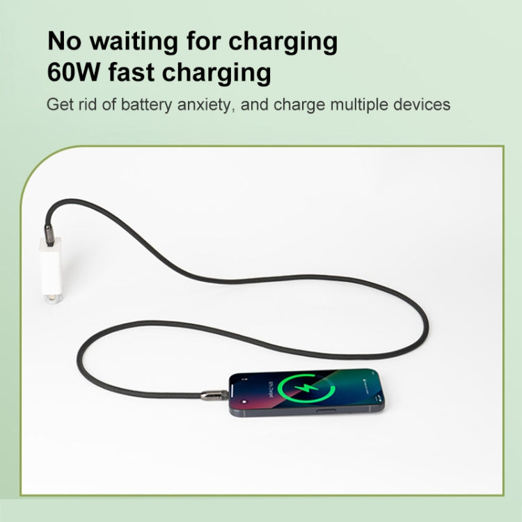 Type-C to Type-C Braid Data Cable Phone Anti-lost Crossbody Lanyard, Length: 1.2m(Black) - USB-C & Type-C Cable by PMc TechLife | Online Shopping South Africa | PMc TechLife | Buy Now Pay Later Mobicred