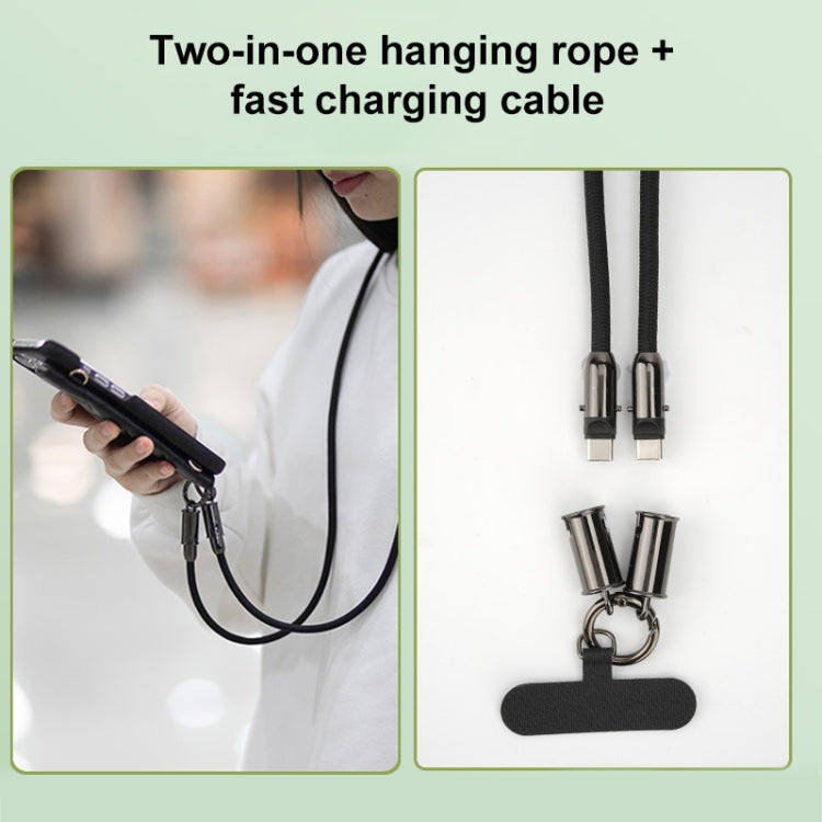 Type-C to Type-C Braid Data Cable Phone Anti-lost Crossbody Lanyard, Length: 1.2m(Black) - USB-C & Type-C Cable by PMc TechLife | Online Shopping South Africa | PMc TechLife | Buy Now Pay Later Mobicred