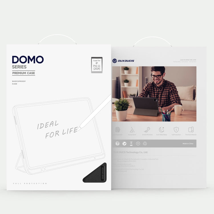 For iPad Pro 11 2024 DUX DUCIS Domo Series Cloth Texture Magnetic Leather Tablet Case(Black) - iPad Pro 11 2024 Cases by DUX DUCIS | Online Shopping South Africa | PMC TechLife | Buy Now Pay Later Mobicred
