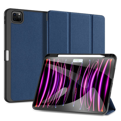 For iPad Pro 11 2024 DUX DUCIS Domo Series Cloth Texture Magnetic Leather Tablet Case(Blue) - iPad Pro 11 2024 Cases by DUX DUCIS | Online Shopping South Africa | PMC Jewellery | Buy Now Pay Later Mobicred