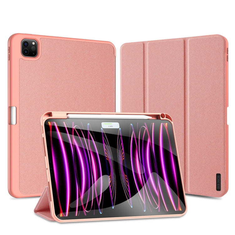 For iPad Pro 11 2024 DUX DUCIS Domo Series Cloth Texture Magnetic Leather Tablet Case(Pink) - iPad Pro 11 2024 Cases by DUX DUCIS | Online Shopping South Africa | PMC Jewellery | Buy Now Pay Later Mobicred