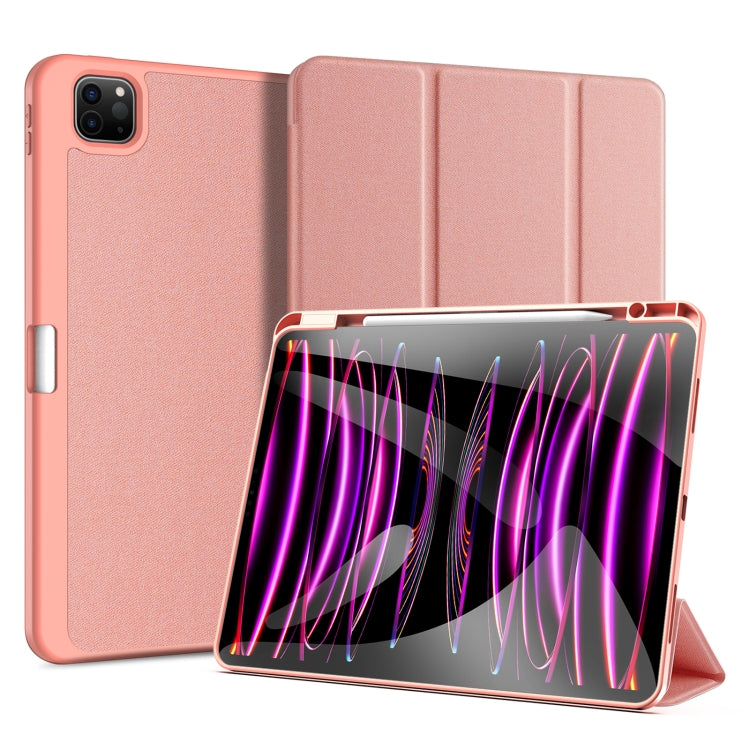 For iPad Pro 13 2024 DUX DUCIS Domo Series Cloth Texture Magnetic Leather Tablet Case(Pink) - iPad Pro 13 2024 Cases by DUX DUCIS | Online Shopping South Africa | PMC Jewellery | Buy Now Pay Later Mobicred