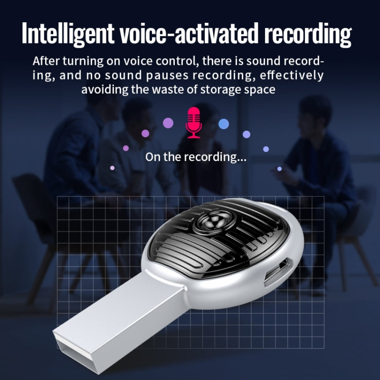 JNN S13 Zinc Alloy U-disk Voice Recorder, Memory:16GB(Silver) - U-Disk Recorder by JNN | Online Shopping South Africa | PMC Jewellery | Buy Now Pay Later Mobicred