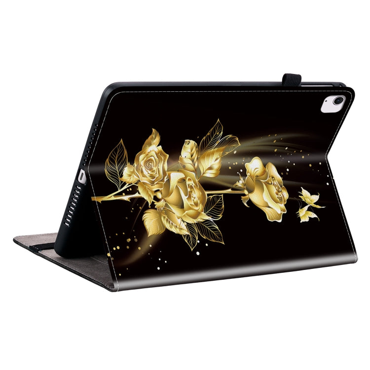 For iPad Air 13 2024 Crystal Texture Painted Leather Smart Tablet Case(Gold Butterfly Rose) - iPad Air 13 2024 Cases by PMC Jewellery | Online Shopping South Africa | PMC Jewellery | Buy Now Pay Later Mobicred