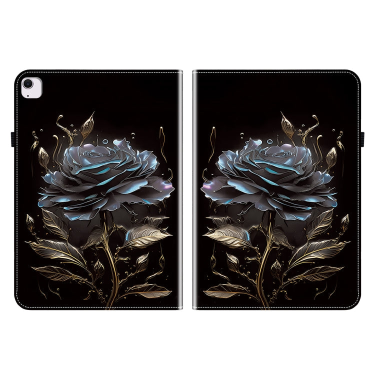 For iPad Air 13 2024 Crystal Texture Painted Leather Smart Tablet Case(Black Rose) - iPad Air 13 2024 Cases by PMC TechLife | Online Shopping South Africa | PMC TechLife | Buy Now Pay Later Mobicred