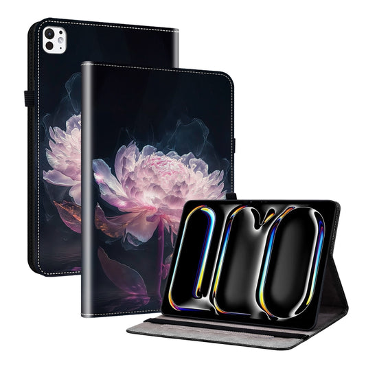 For iPad Pro 11 2024 Crystal Texture Painted Leather Smart Tablet Case(Purple Peony) - iPad Pro 11 2024 Cases by PMC Jewellery | Online Shopping South Africa | PMC Jewellery | Buy Now Pay Later Mobicred