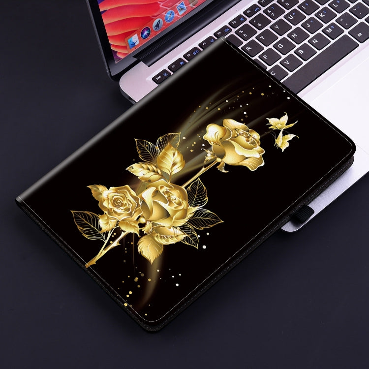 For Huawei MatePad SE 10.4 Crystal Texture Painted Leather Smart Tablet Case(Gold Butterfly Rose) - Huawei by PMC TechLife | Online Shopping South Africa | PMC TechLife | Buy Now Pay Later Mobicred