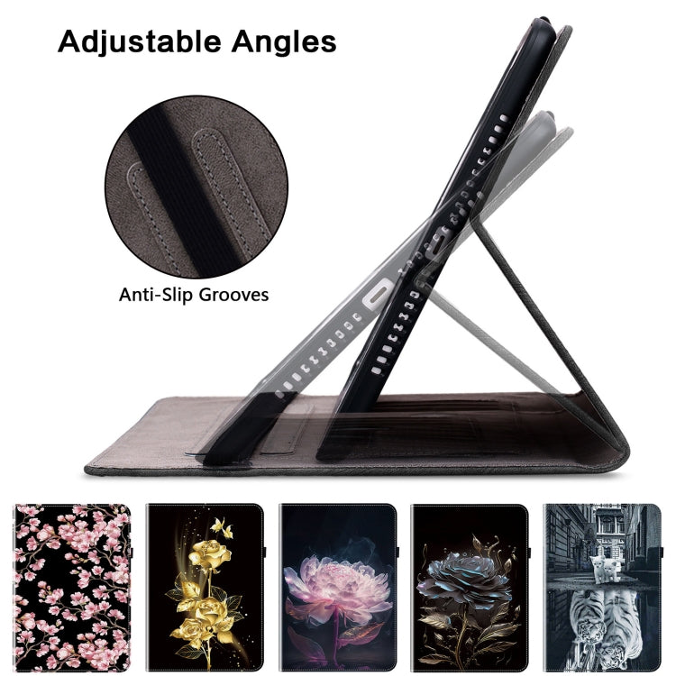 For OPPO Pad Air Crystal Texture Painted Leather Tablet Case(Black Rose) - OPPO by PMC TechLife | Online Shopping South Africa | PMC TechLife | Buy Now Pay Later Mobicred