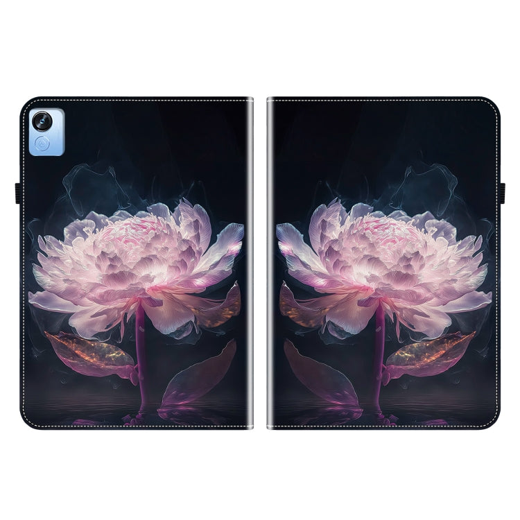 For Realme Pad X Crystal Texture Painted Leather Tablet Case(Purple Peony) - Realme by PMC TechLife | Online Shopping South Africa | PMC TechLife | Buy Now Pay Later Mobicred