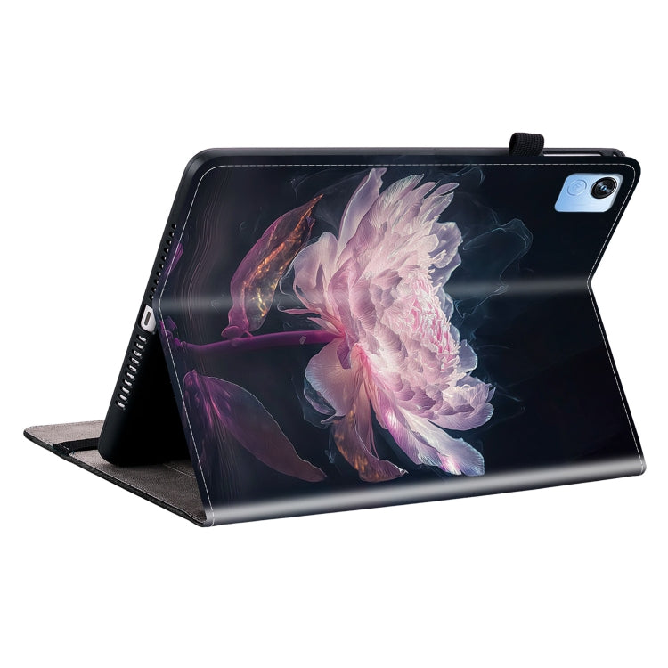 For Realme Pad X Crystal Texture Painted Leather Tablet Case(Purple Peony) - Realme by PMC TechLife | Online Shopping South Africa | PMC TechLife | Buy Now Pay Later Mobicred