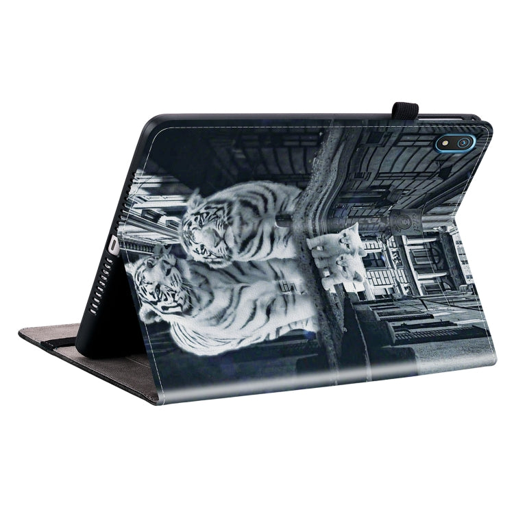For Nokia T20 10.4 2021 Crystal Texture Painted Leather Tablet Case(Cat Reflection Tiger) - Nokia by PMC TechLife | Online Shopping South Africa | PMC TechLife | Buy Now Pay Later Mobicred