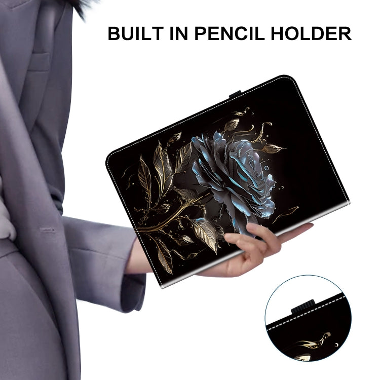 For Lenovo Tab P11 Pro Gen 2 11.2 Crystal Texture Painted Leather Tablet Case(Black Rose) - Lenovo by PMC TechLife | Online Shopping South Africa | PMC TechLife | Buy Now Pay Later Mobicred