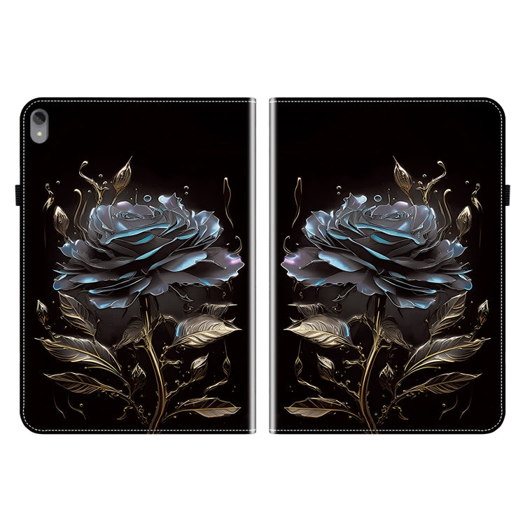 For Lenovo Tab P11 / Xiaoxin Pad Plus Crystal Texture Painted Leather Tablet Case(Black Rose) - Lenovo by PMC TechLife | Online Shopping South Africa | PMC TechLife | Buy Now Pay Later Mobicred