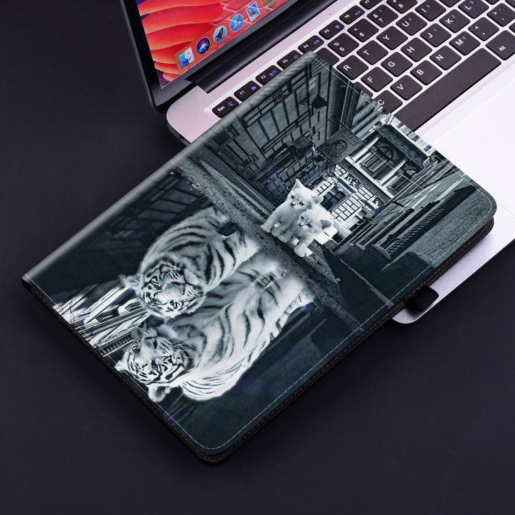 For Lenovo Tab P11 / Xiaoxin Pad Plus Crystal Texture Painted Leather Tablet Case(Cat Reflection Tiger) - Lenovo by PMC TechLife | Online Shopping South Africa | PMC TechLife | Buy Now Pay Later Mobicred