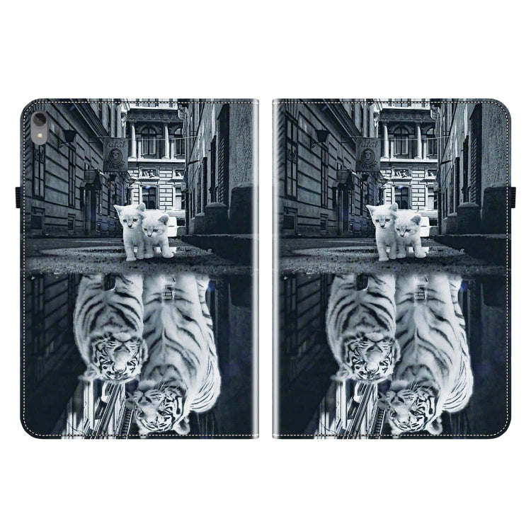 For Lenovo Tab P11 / Xiaoxin Pad Plus Crystal Texture Painted Leather Tablet Case(Cat Reflection Tiger) - Lenovo by PMC TechLife | Online Shopping South Africa | PMC TechLife | Buy Now Pay Later Mobicred