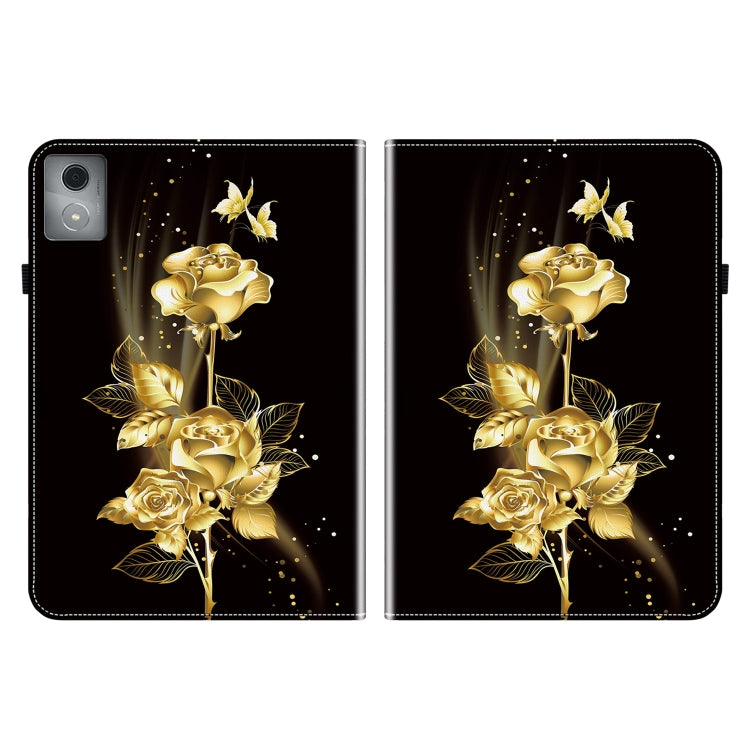 For Lenovo Tab K11 Plus Crystal Texture Painted Leather Tablet Case(Gold Butterfly Rose) - Lenovo by PMC TechLife | Online Shopping South Africa | PMC TechLife | Buy Now Pay Later Mobicred