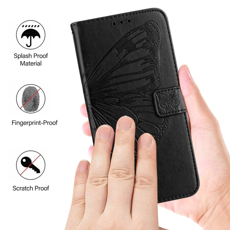 For Realme 12+ Global/Narzo 70 Pro India Embossed Butterfly Leather Phone Case(Black) - Realme Cases by PMC Jewellery | Online Shopping South Africa | PMC Jewellery | Buy Now Pay Later Mobicred