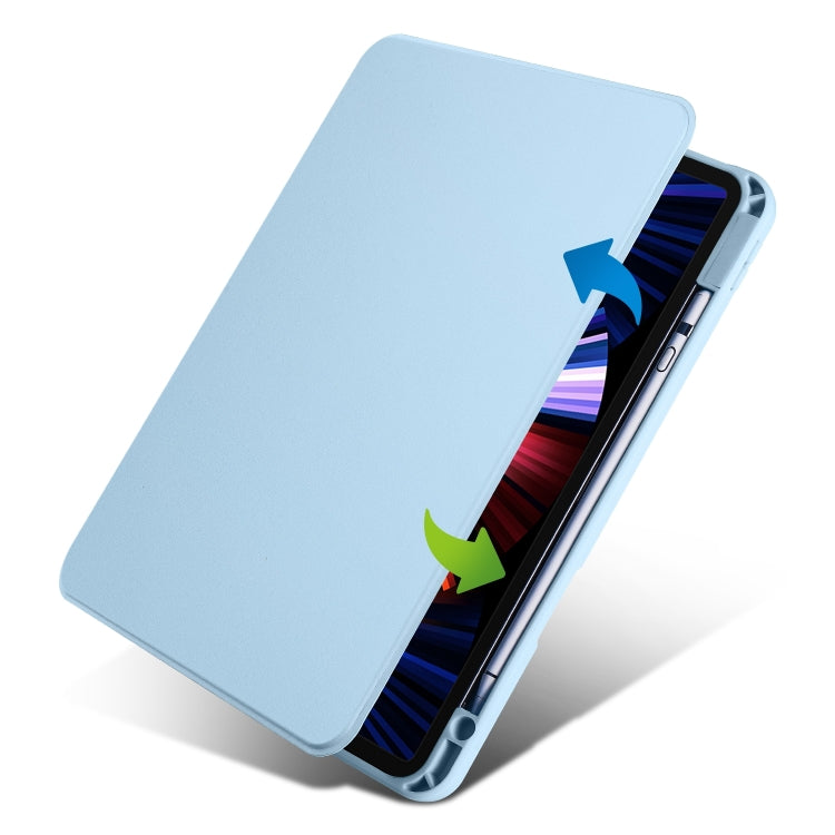 For iPad Pro 11 2024 Acrylic 360 Degree Rotation Holder Leather Tablet Case(Ice Blue) - iPad Pro 11 2024 Cases by PMC TechLife | Online Shopping South Africa | PMC TechLife | Buy Now Pay Later Mobicred