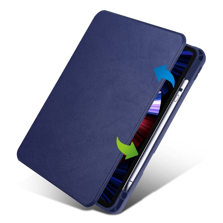 For iPad Pro 11 2024 Acrylic 360 Degree Rotation Holder Leather Tablet Case(Dark Blue) - iPad Pro 11 2024 Cases by PMC Jewellery | Online Shopping South Africa | PMC Jewellery | Buy Now Pay Later Mobicred