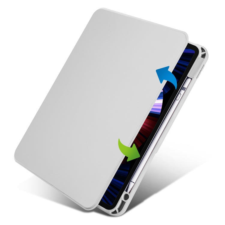 For iPad Pro 11 2024 Acrylic 360 Degree Rotation Holder Leather Tablet Case(Fog Grey) - iPad Pro 11 2024 Cases by PMC TechLife | Online Shopping South Africa | PMC TechLife | Buy Now Pay Later Mobicred