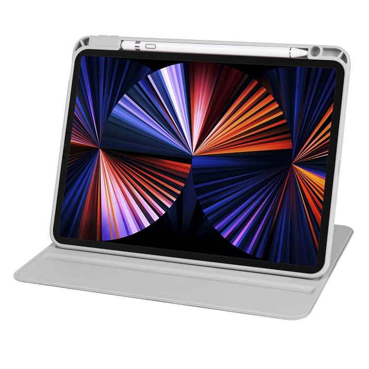For iPad Pro 11 2024 Acrylic 360 Degree Rotation Holder Leather Tablet Case(Fog Grey) - iPad Pro 11 2024 Cases by PMC TechLife | Online Shopping South Africa | PMC TechLife | Buy Now Pay Later Mobicred
