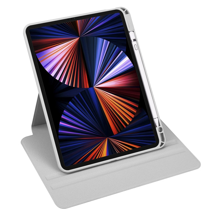 For iPad Pro 11 2024 Acrylic 360 Degree Rotation Holder Leather Tablet Case(Fog Grey) - iPad Pro 11 2024 Cases by PMC TechLife | Online Shopping South Africa | PMC TechLife | Buy Now Pay Later Mobicred