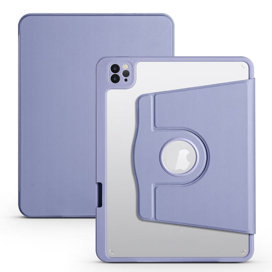 For iPad Pro 13 2024 Acrylic 360 Degree Rotation Holder Leather Tablet Case(Lavender Purple) - iPad Pro 13 2024 Cases by PMC Jewellery | Online Shopping South Africa | PMC Jewellery | Buy Now Pay Later Mobicred