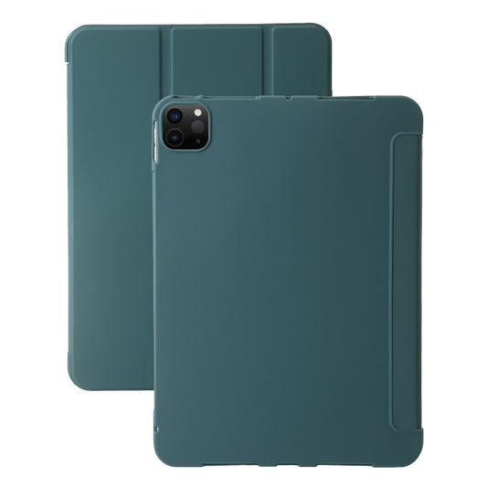 For iPad Pro 13 2024 Three-fold Holder Flip Tablet Leather Case(Dark Green) - iPad Pro 13 2024 Cases by PMC Jewellery | Online Shopping South Africa | PMC Jewellery | Buy Now Pay Later Mobicred