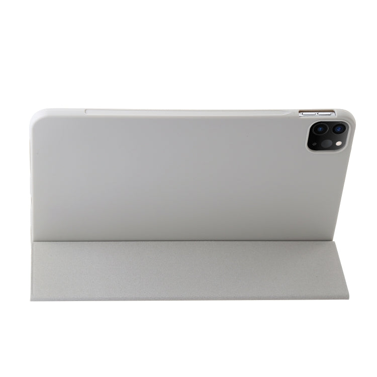 For iPad Pro 13 2024 Three-fold Holder Flip Tablet Leather Case(Grey) - iPad Pro 13 2024 Cases by PMC Jewellery | Online Shopping South Africa | PMC Jewellery | Buy Now Pay Later Mobicred