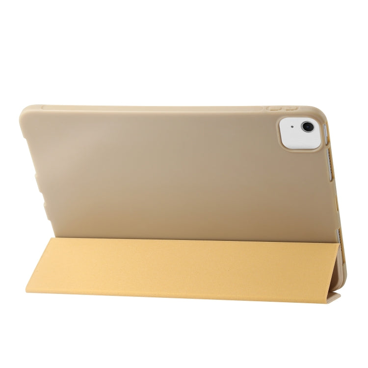 For iPad Air 11 2024 Three-fold Holder Flip Tablet Leather Case(Gold) - iPad Air 11 2024 Cases by PMC Jewellery | Online Shopping South Africa | PMC Jewellery | Buy Now Pay Later Mobicred