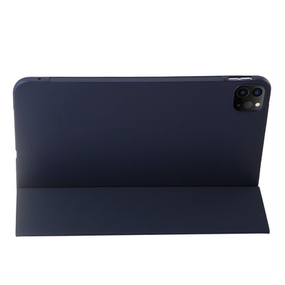 For iPad Pro 11 2024 Three-fold Holder Flip Tablet Leather Case(Dark Blue) - iPad Pro 11 2024 Cases by PMC Jewellery | Online Shopping South Africa | PMC Jewellery | Buy Now Pay Later Mobicred