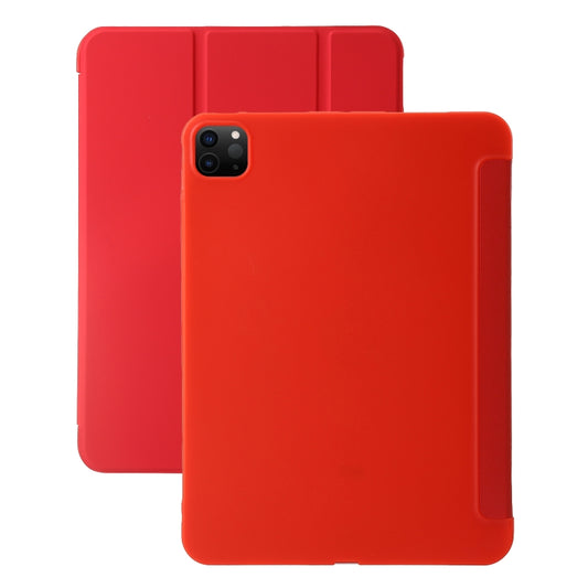 For iPad Pro 11 2024 Three-fold Holder Flip Tablet Leather Case(Red) - iPad Pro 11 2024 Cases by PMC Jewellery | Online Shopping South Africa | PMC Jewellery | Buy Now Pay Later Mobicred