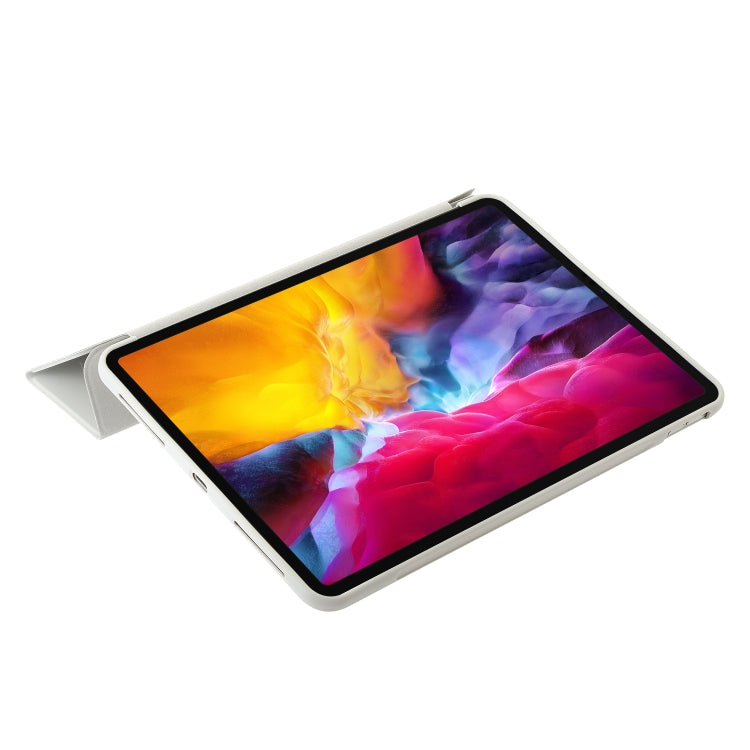 For iPad Pro 11 2024 Three-fold Holder Flip Tablet Leather Case(Grey) - iPad Pro 11 2024 Cases by PMC TechLife | Online Shopping South Africa | PMC TechLife | Buy Now Pay Later Mobicred