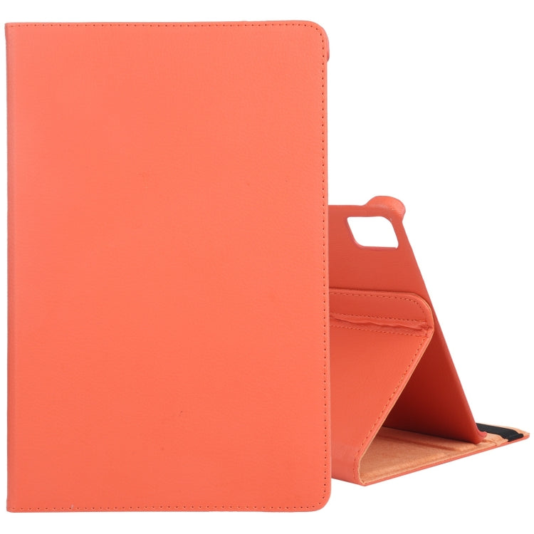 For iPad Air 13 2024 360 Degree Rotation Litchi Texture Leather Tablet Case with Holder(Orange) - iPad Air 13 2024 Cases by PMC Jewellery | Online Shopping South Africa | PMC Jewellery | Buy Now Pay Later Mobicred