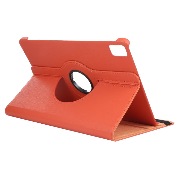 For iPad Pro 11 2024 360 Degree Rotation Litchi Texture Leather Tablet Case with Holder(Orange) - iPad Pro 11 2024 Cases by PMC TechLife | Online Shopping South Africa | PMC TechLife | Buy Now Pay Later Mobicred