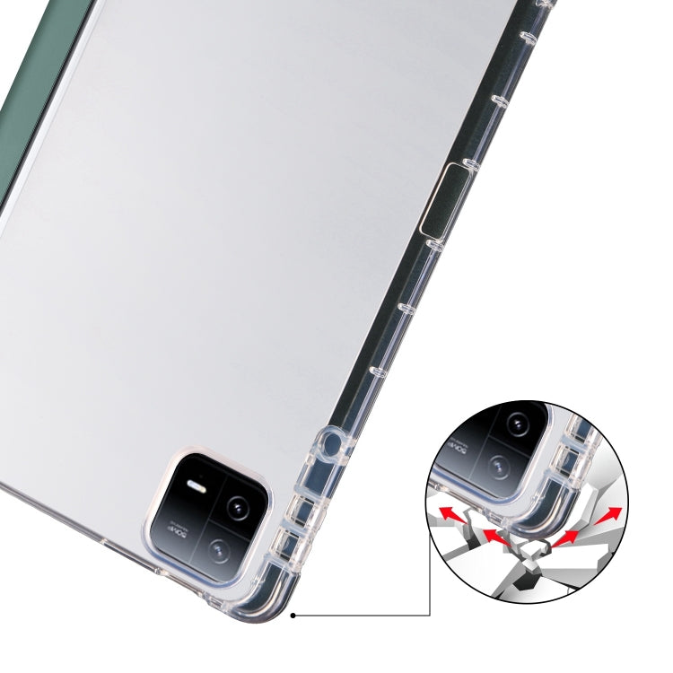 For iPad Pro 13 2024 3-fold Clear TPU Smart Leather Tablet Case with Pen Slot(Dark Green) - iPad Pro 13 2024 Cases by PMC Jewellery | Online Shopping South Africa | PMC Jewellery | Buy Now Pay Later Mobicred