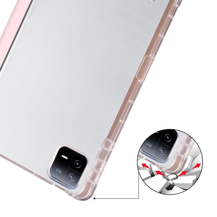 For iPad Pro 13 2024 3-fold Clear TPU Smart Leather Tablet Case with Pen Slot(Sand Pink) - iPad Pro 13 2024 Cases by PMC Jewellery | Online Shopping South Africa | PMC Jewellery | Buy Now Pay Later Mobicred