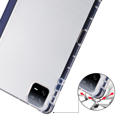 For iPad Air 13 2025 / 2024 3-fold Clear TPU Smart Leather Tablet Case with Pen Slot(Dark Blue) - iPad Air 13 2025 / 2024 Cases by PMC Jewellery | Online Shopping South Africa | PMC Jewellery | Buy Now Pay Later Mobicred