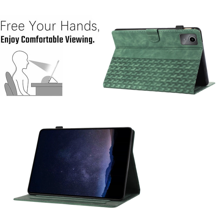 For Lenovo Tab M11/Xiaoxin Pad 11 2024 Building Blocks Embossed Leather Smart Tablet Case(Green) - Lenovo by PMC Jewellery | Online Shopping South Africa | PMC Jewellery | Buy Now Pay Later Mobicred