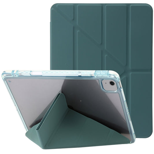 For iPad Air 13 2025 / 2024 Clear Acrylic Deformation Leather Tablet Case(Dark Green) - iPad Air 13 2025 / 2024 Cases by PMC Jewellery | Online Shopping South Africa | PMC Jewellery | Buy Now Pay Later Mobicred