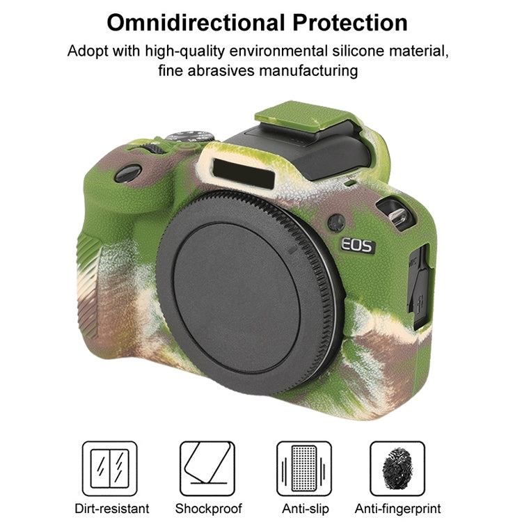 For Canon EOS R100 Litchi Texture Soft Silicone Protective Case(Camouflage) - Protective Case by PMC TechLife | Online Shopping South Africa | PMC TechLife | Buy Now Pay Later Mobicred