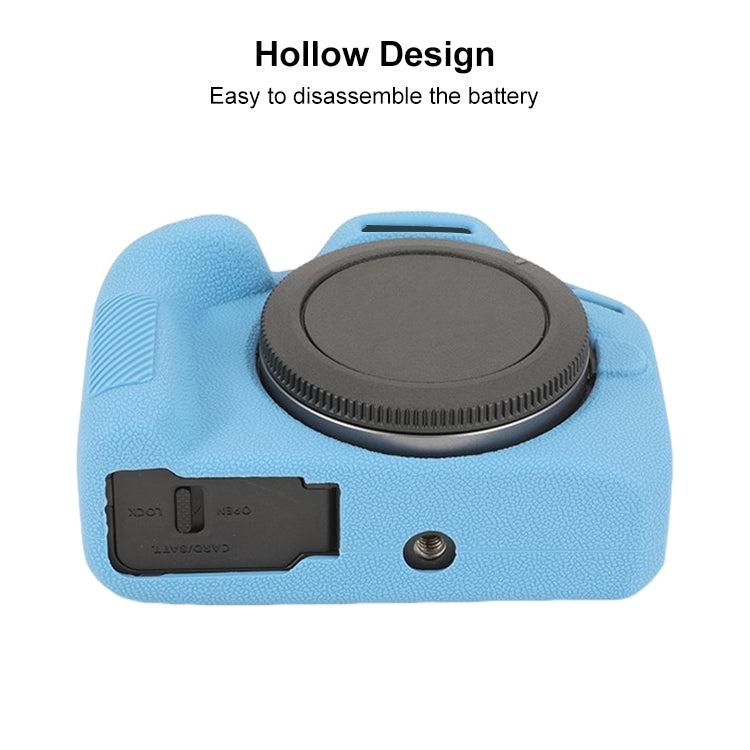 For Canon EOS R100 Litchi Texture Soft Silicone Protective Case(Blue) - Protective Case by PMC TechLife | Online Shopping South Africa | PMC TechLife | Buy Now Pay Later Mobicred