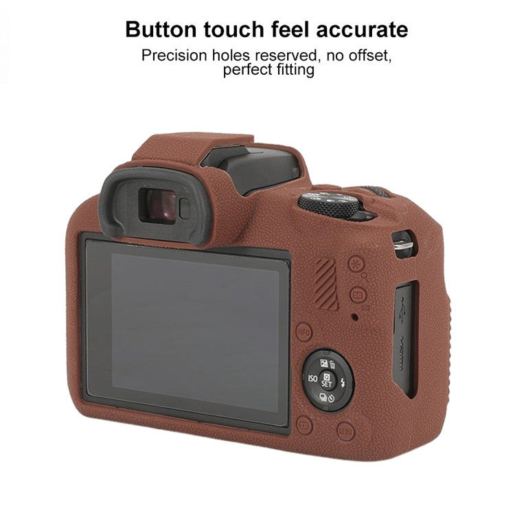 For Canon EOS R100 Litchi Texture Soft Silicone Protective Case(Coffee) - Protective Case by PMC TechLife | Online Shopping South Africa | PMC TechLife | Buy Now Pay Later Mobicred